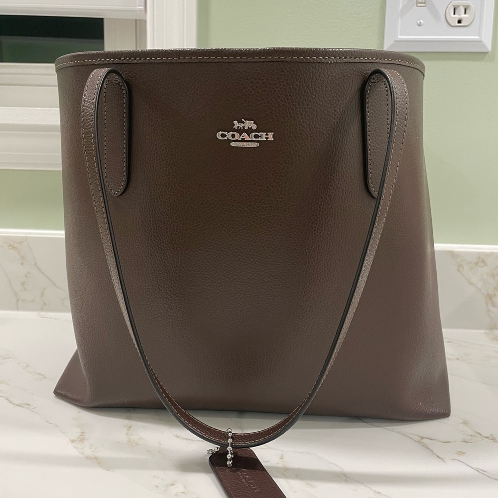 Coach Chocolate Brown Leather Tote